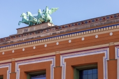 Detail of the neoclasiical facade of the Thorvaldsens Museum, Co
