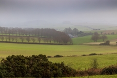 West Blagdon Farm in the fog