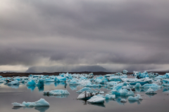 Grey skies over Jökulsárlón glacial lagoon