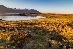 Midnight sun at Djúpivogur