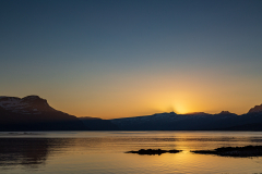 Sunset over Djupivogur harbour