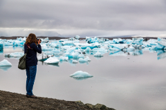 Photographing the ice at Jökulsárlón Glacier Lagoon
