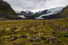 View up the glacial valley towards Falljökull