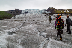 Glacier hiking on the lower slopes of Falljökull