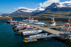 Boats in the harbour at Reyðarfjörður, Eastfjords