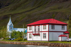 House and church, Seyðisfjörður