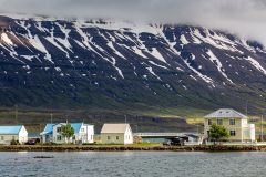 Houses and looming mountains, Seyðisfjörður