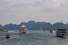 Tour boat flotilla, Ha Long Bay