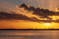 Winter unset over Langstone Harbour, Hampshire