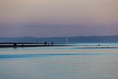 Turquoise and pink at Meon Beach