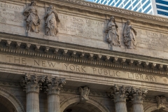 Neo-classical facade of the New York Public Library, New York Ci