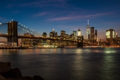 Brooklyn Bridge and the lower Manhattan skyline