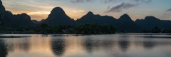 Dusk over the Tam Coc landscape, Ninh Binh Province