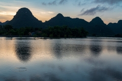 Dusk over the Tam Coc landscape, Ninh Binh Province