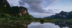 Dusk over the Tam Coc landscape, Ninh Binh Province