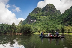 Exploring the rivers of Tam Coc, Ninh Binh Province