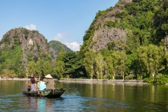 Exploring the rivers of Tam Coc, Ninh Binh Province