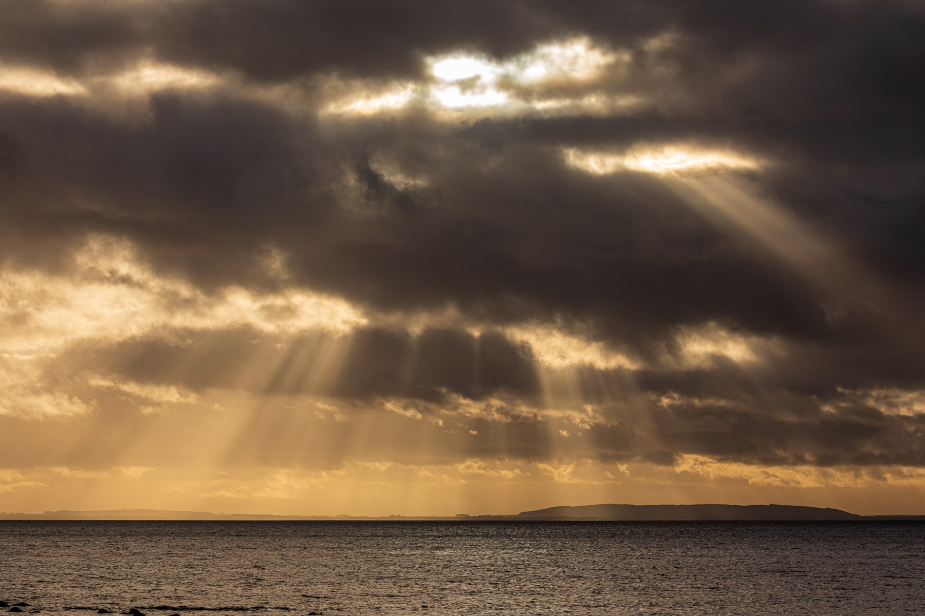 Crepuscular rays over the North Sea
