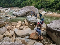 Crossing the Muong Hoa River