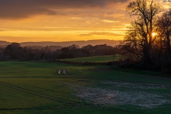 Sunset and shadows over the Cowdray Estate near Midhurst