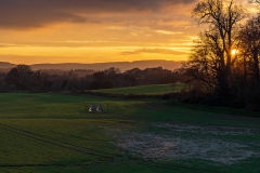 Sunset and shadows over the Cowdray Estate near Midhurst