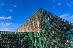 Detail of the exterior of the Harpa opera house, Reykjavik