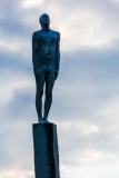 Friendship statue against the evening sky, Vik i Myrdal
