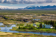 Öxará River and Þingvellir from Almannagjá