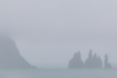Reynisdrangar ("Troll Rocks") lost in the fog